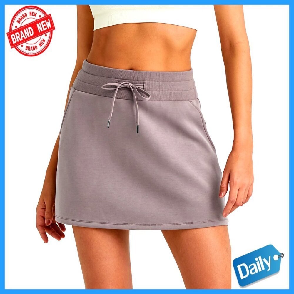 Modal A-Line Sweat Skirt with Pockets Drawstring Casual Lounge